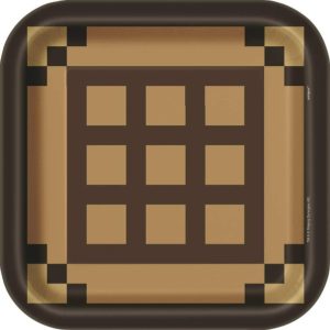 Minecraft Square 9 Inch Dinner Plates [8 Per Package]